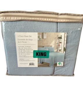 6-Piece King Sheet Set - Sky Blue